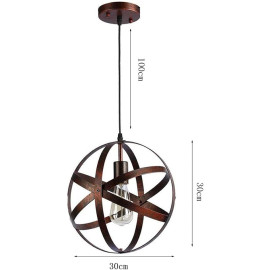 Vintage bronzas efekta industriāla griestu lampa ar regulējamu augstumu.