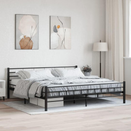 VidaXL melns tērauda gultas rāmis, 200x200 cm.