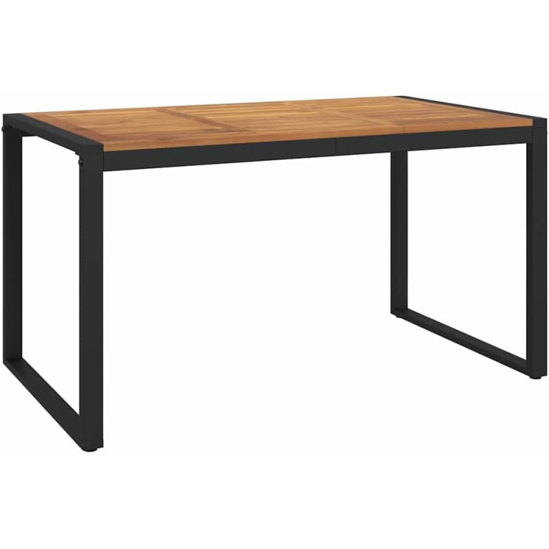 VidaXL dārza galds ar U-veida kājām, 140x80x75 cm, masīvs akācijas koks.