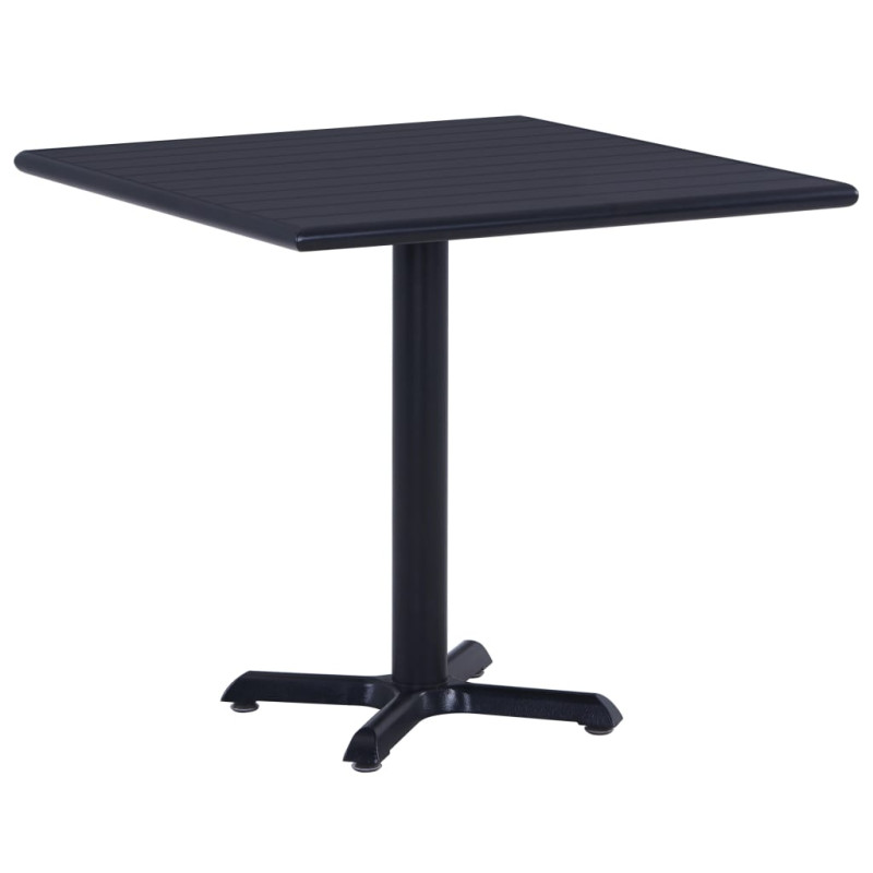 VidaXL dārza galds, 80x80x75 cm, melns.