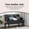 VidaXL sofa ar atzveltni, melns, 112 × 65,5 × 75 cm, mākslīgā āda.