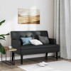 VidaXL sofa ar atzveltni, melns, 112 × 65,5 × 75 cm, mākslīgā āda.