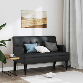 VidaXL sofa ar atzveltni, melns, 112 × 65,5 × 75 cm, mākslīgā āda.
