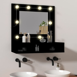 vidaXL Spoguļskapis ar LED apgaismojumu 60 x 31,5 x 62 cm, melns.