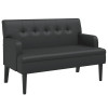 VidaXL sofa ar atzveltni, melns, 112 × 65,5 × 75 cm, mākslīgā āda.