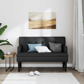 VidaXL sofa ar atzveltni, melns, 112 × 65,5 × 75 cm, mākslīgā āda.