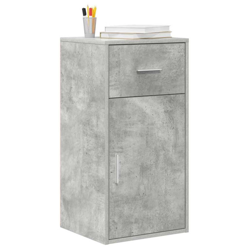 vidaXL kumode/skapītis ar atvilktni, betona pelēks, 38 x 34 x 75 cm.