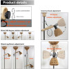 Stāvlampa ar diviem rotangpalmas abažūriem — boho un industriālā stila apvienojums.