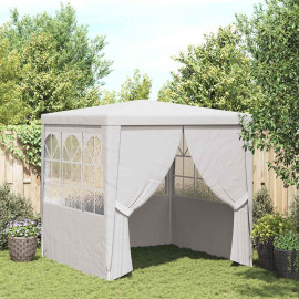vidaXL Profesionāla telts pasākumiem ar sānu sienām, 90 g/m², 2 x 2 m, balta.