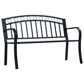 VidaXL dārza sols, 125 cm, tērauds, melns.