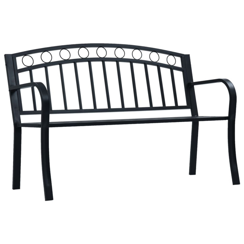 VidaXL dārza sols, 125 cm, tērauds, melns.