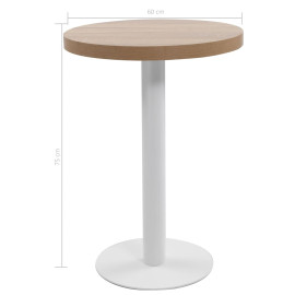 VidaXL galds, 60 cm, MDF, gaiši brūns.