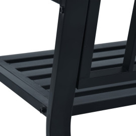 VidaXL dārza sols, 125 cm, tērauds, melns.