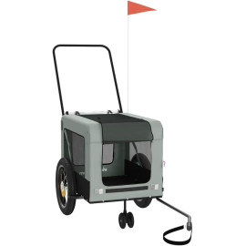 vidaXL SKU 93930 velopiekabe (pelēka/melna). 
