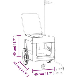 vidaXL SKU 93930 velopiekabe (pelēka/melna). 