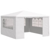 VidaXL profesionāla svinību telts ar sānu sienām, 4 × 4 m, balta, 90 g/m².