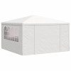 VidaXL profesionāla svinību telts ar sānu sienām, 4 × 4 m, balta, 90 g/m².