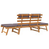VidaXL 2-in-1 dārza sols un zvilnis ar spilveniem, 190 cm, masīvkoka akācija.