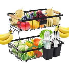 Yiomxhi 2 līmeņu augļu statīvs metāla