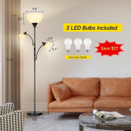 OUTON stāvlampa ar lasīšanas lampu.