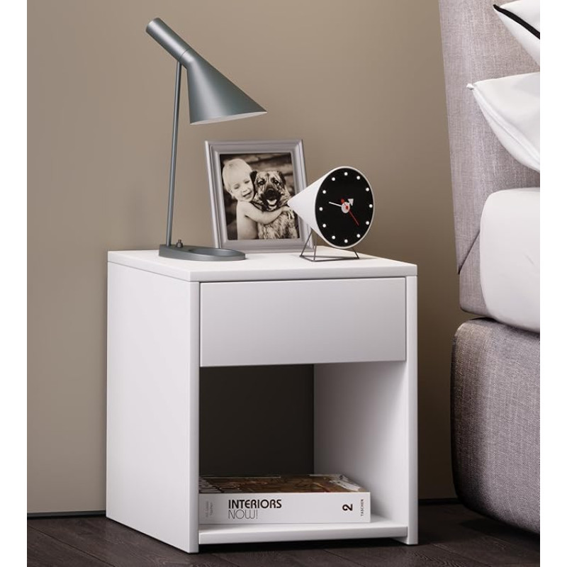 VCM naktsskapītis "Sledo Mini” ar atvilktni balts