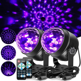 Litake disko bumba, 2gb.LED skatuves apgaismojuma iepakojums, 6 W, 7 apgaismojuma režīmi, tālvadības pults [F enerģijas klase]