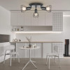 LED griestu lampa ar 3 spuldzēm, grozāms, melns, apaļš, E14