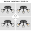 LED griestu lampa ar 3 spuldzēm, grozāms, melns, apaļš, E14