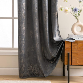 MIULEE aizkari, samta, necaurspīdīgi ar apdrukas ar zelta rakstu, komplekts 2gb,, 140 x 245 cm (platums x augstums)