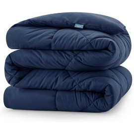 CozyLux gultas sega 135 x 200 cm 4 gadalaikiem, 300 g/m² rudens/ziemas šķiedru sega, mīksta un elpojoša mikrošķiedra, tumši zila