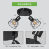 LED griestu lampa ar 2 spuldzēm, grozāms, melns, apaļš, E14
