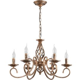 Ganeed zemnieciskā stila lustra ar 6 gaismekļiem, franču lauku stila vintage lustra