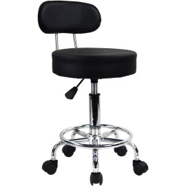 FURWOO mākslīgās ādas grozāms krēsls ar regulējamu augstumu, mūsdienīgu atzveltni (melns).
