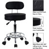 FURWOO mākslīgās ādas grozāms krēsls ar regulējamu augstumu, mūsdienīgu atzveltni (melns).