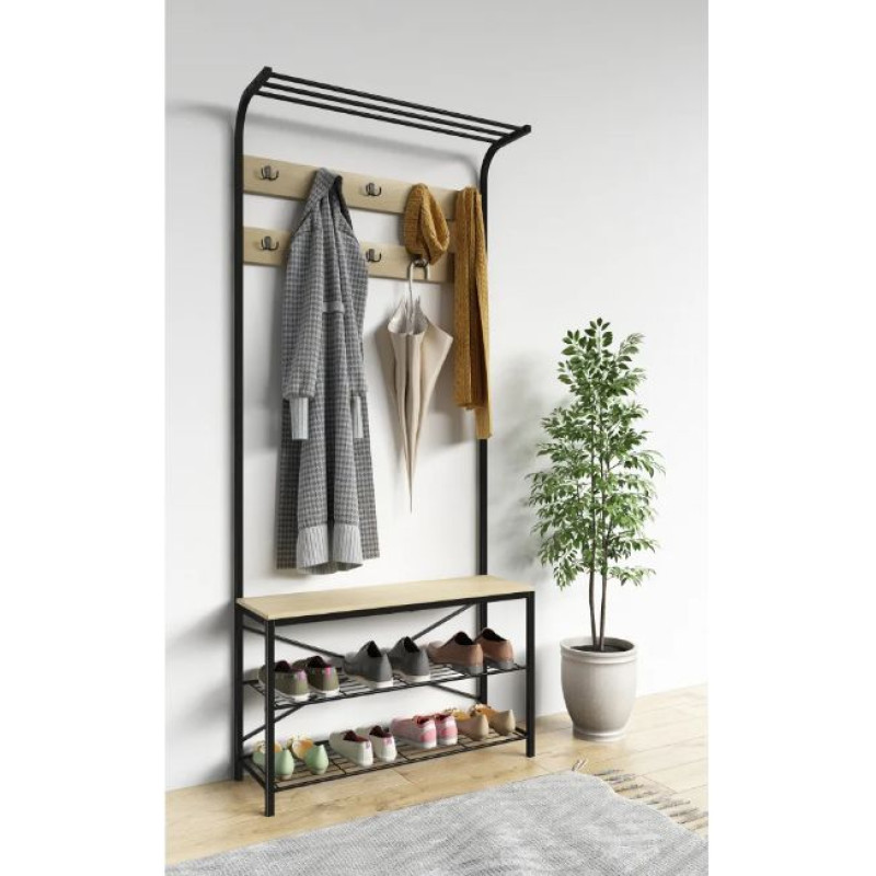 Garderobes sola apavu/drēbju plaukts “Taliro”.