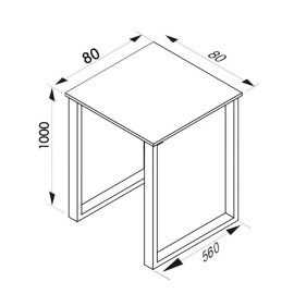 VCM bāra galds “Xona” 80x80 cm.
