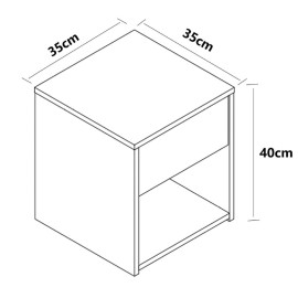 VCM naktsskapītis “Sledo Mini” ar atvilktni.