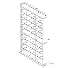VCM CD/DVD plaukts, grāmatu plaukts, istabas sadalītājs, dekoratīvs plaukts, ar stikla plauktiem “Zilas XL”.