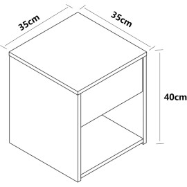 VCM naktsskapītis "Sledo Mini” ar atvilktni balts
