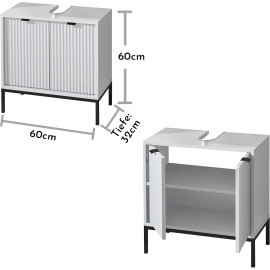 Izlietnes skapītis “Lucera” balts, 60 x 60 x 32 cm.
