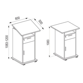 VCM Konferenču galds, balts/meta ozols, 108x60x50cm.