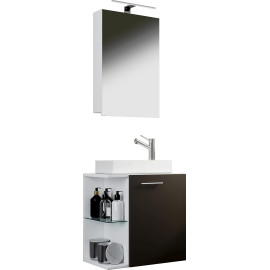 VCM trīsdaļīgs vannas istabas mēbeļu komplekts “Hausa SC” balts/antracīts.