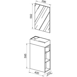 VCM trīsdaļīgs vannas istabas mēbeļu komplekts.