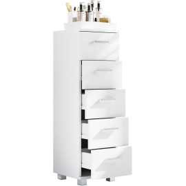 VCM kumode “Zalo M” ar 5 atvilktnēm, balta.