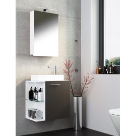 VCM trīsdaļīgs vannas istabas mēbeļu komplekts “Hausa SC” balts/antracīts.