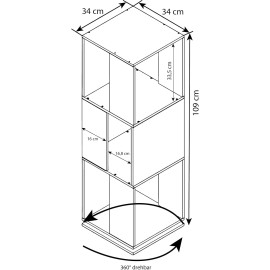 VCM Stifta XL koka plaukts, biroja plaukts, kartotēkas plaukts, grāmatu skapis, grozāms.