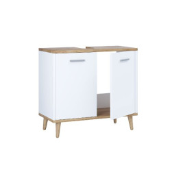 Vannas istabas izlietnes skapītis “Landos”, balts / medus ozols.