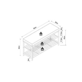 Metāla/koka sola apavu plaukts “Taliro”.