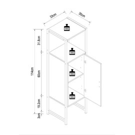 Vidēji augsts skapītis “Edina”, balts.