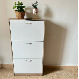 VCM Apavu skapis apm. 18 pāriem, balts/bēšs.